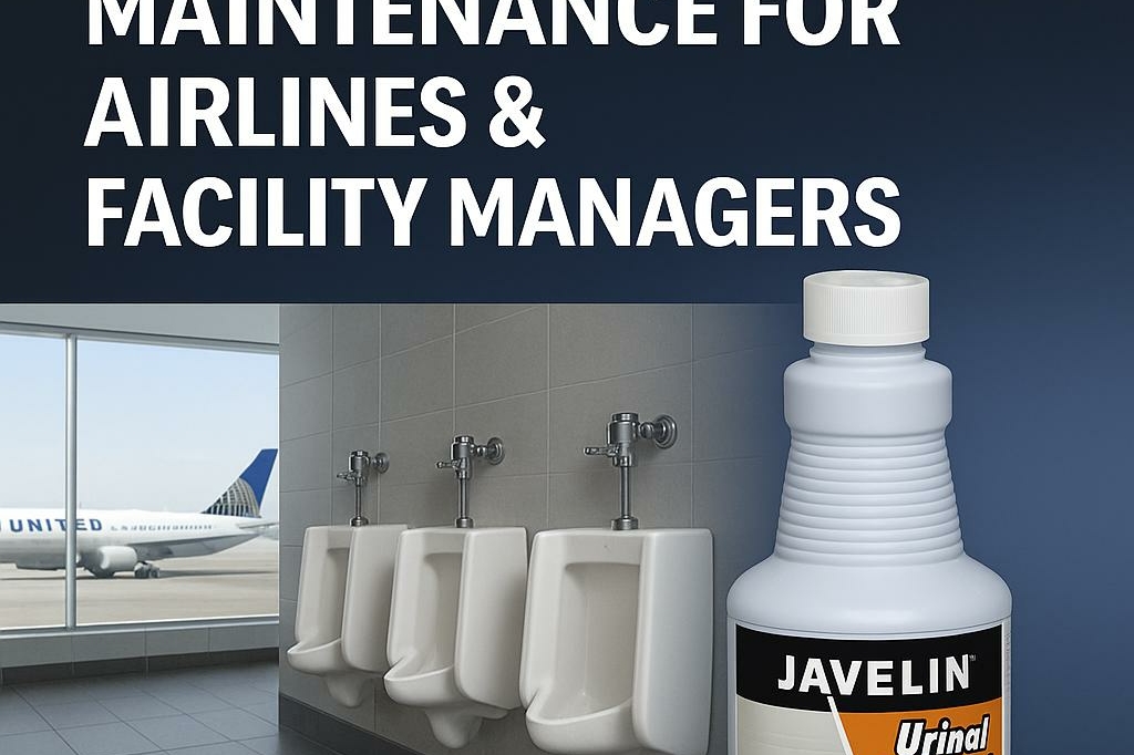 clogged urinals in airports and how to fix them with javelin urinal treatement