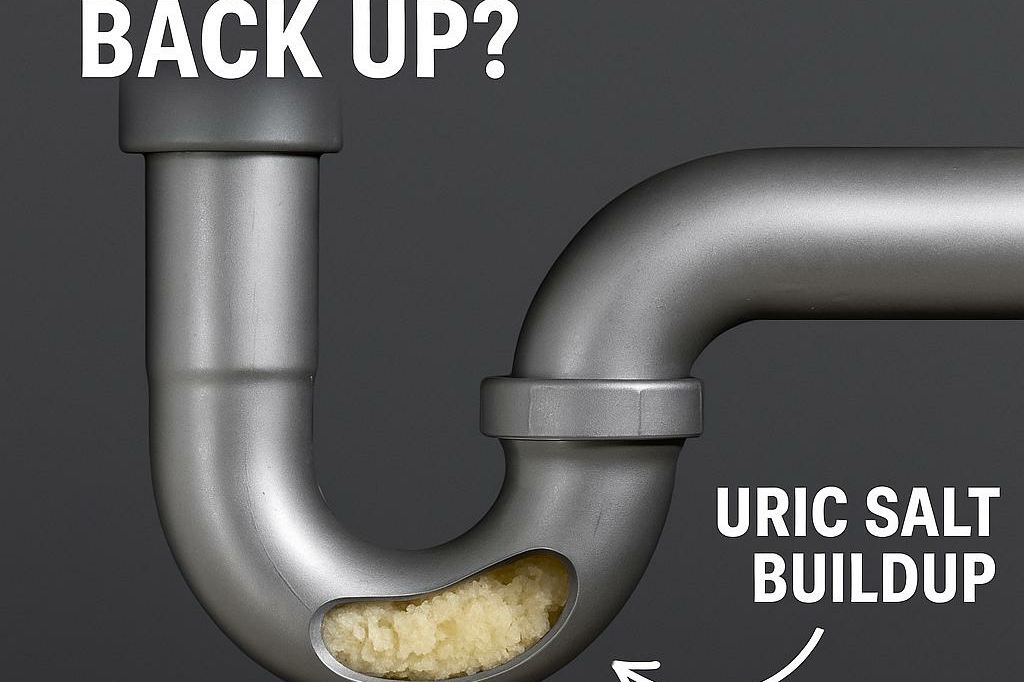 Why do urinals back up? The Answer is uric sale buildup
