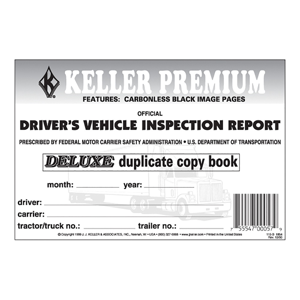 JJ Keller 115B Driver's Vehicle Inspection Report Book, Carbonless