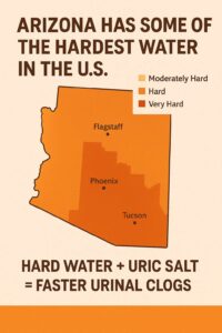 Arizona hardwater map the reason for clogged urinals