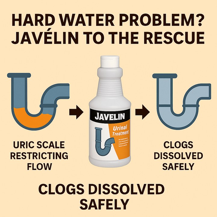 Infographic showing Texas industries most affected by urinal clogs including hotels, schools, government buildings, manufacturing plants, gyms, and restaurants.