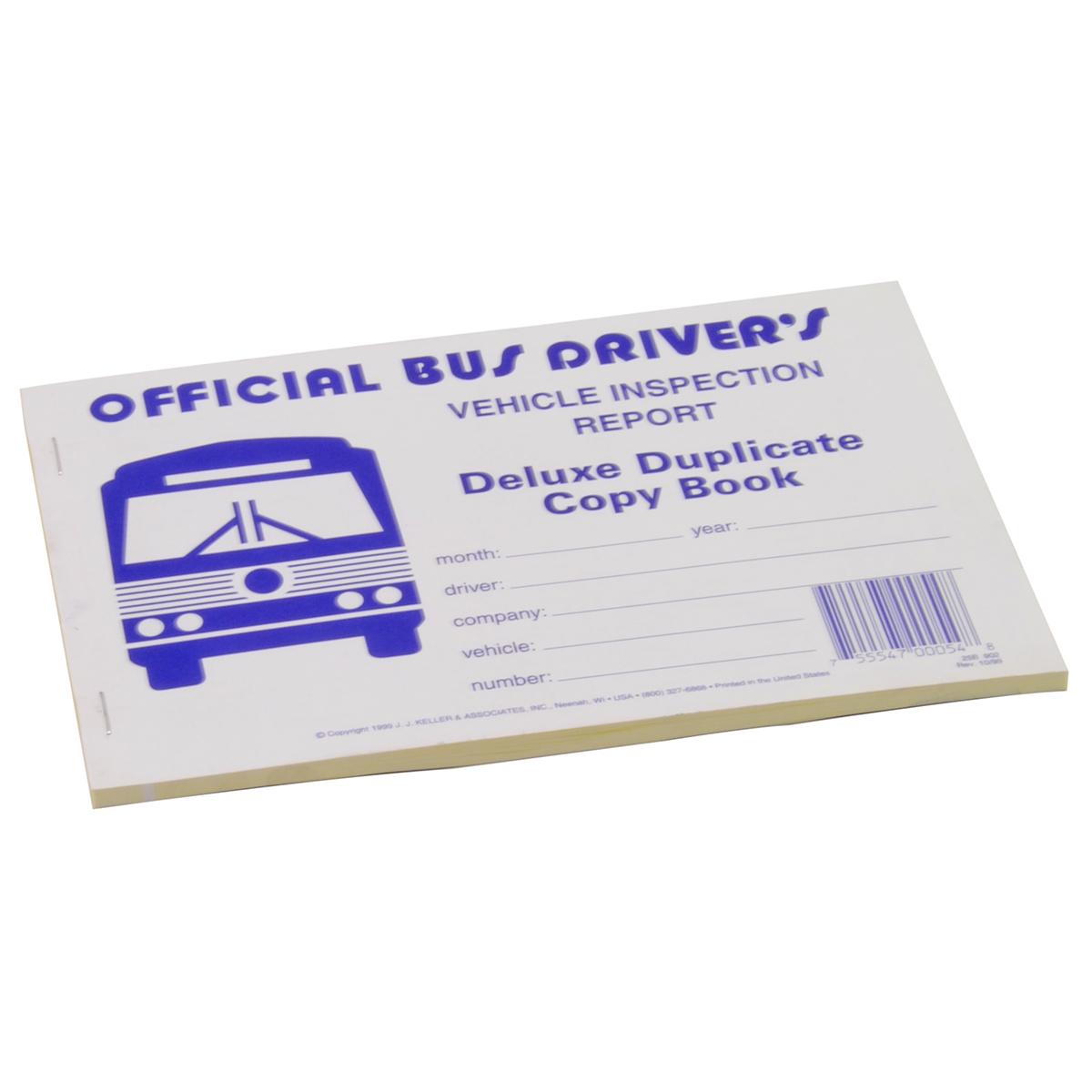 JJ Keller 25BL Bus Driver’s Vehicle Inspection Report Book Deluxe Duplicate Copy for Pre-Trip and Post-Trip Inspections